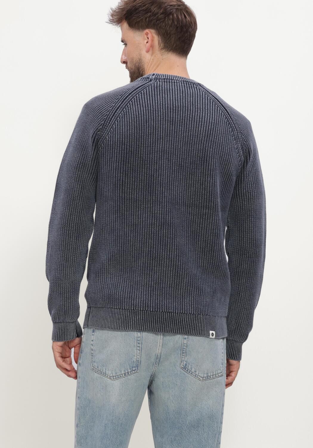 Dunkelblau ANERKJENDT Pullover AKSUNE WASHED PATENT KNIT - large