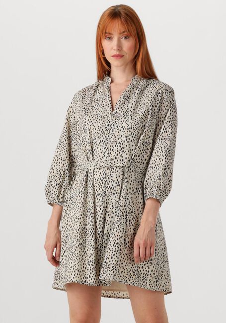 Weiße COLOURFUL REBEL Minikleid LIZE CHEETAH SHIRT MINI DRESS SS - large
