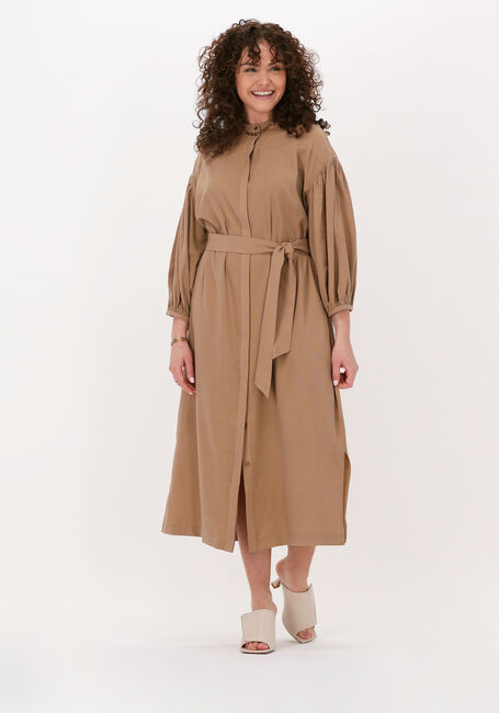 Beige SIMPLE Midikleid WOVEN DRESS NIA STRUC - large