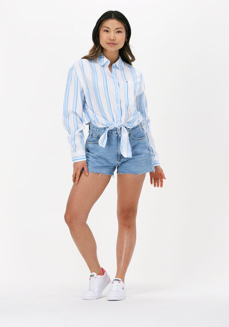 Blaue TOMMY JEANS Blusen TJW FRONT TIE STRIPE SHIRT - large