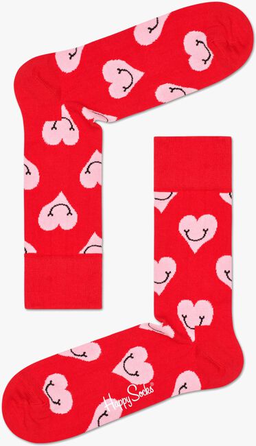 Rote HAPPY SOCKS Socken SMILEY HEART - large