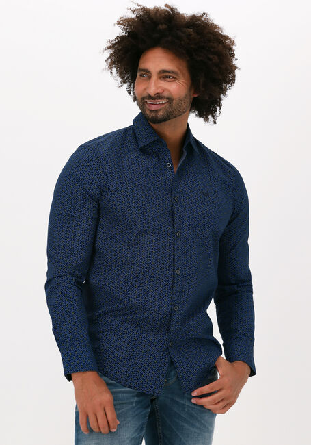 Dunkelblau PME LEGEND Klassisches Oberhemd LONG SLEEVE SHIRT PRINT FINE TWILL - large