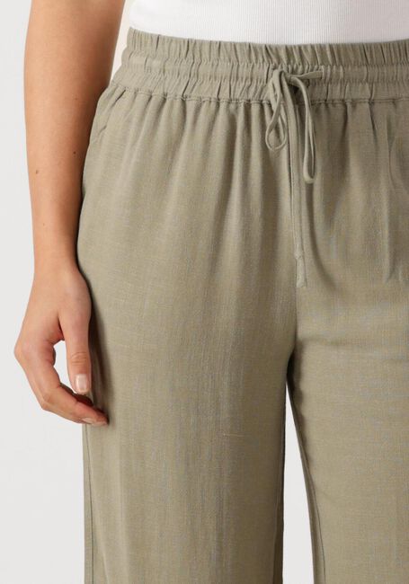 Khaki SELECTED FEMME Weite Hose SLFVIVA-GULIA HW LONG LINEN PANT NOOS - large