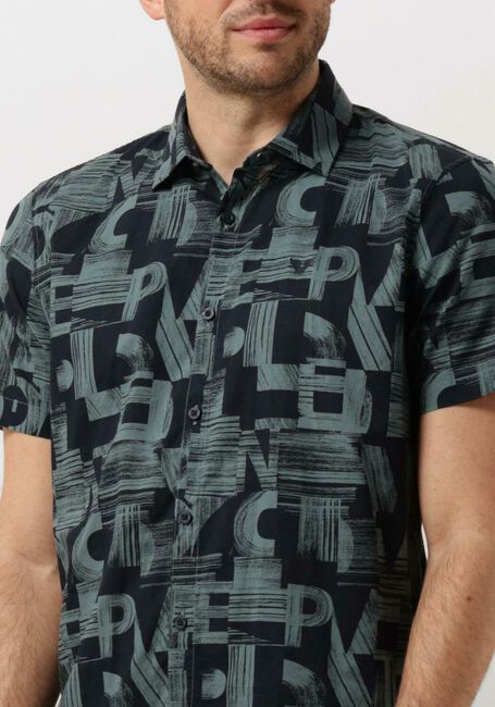 Grüne PME LEGEND Casual-Oberhemd SHORT SLEEVE SHIRT PRINT ON CTN SLUB - large