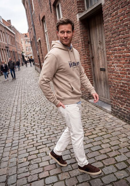 Beige TOMMY HILFIGER Sweatshirt NAUTICAL GRAPHIC HOODIE - large