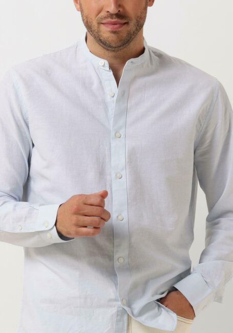 Blaue SELECTED HOMME Casual-Oberhemd SLHREGNEW-LINEN SHIRT LS BAND - large