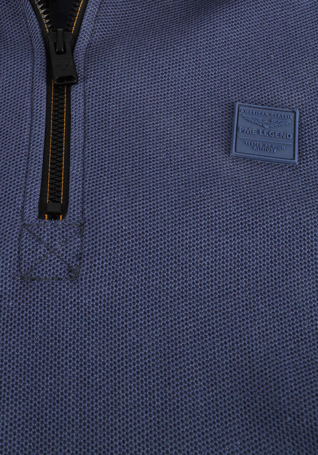 Blaue PME LEGEND Polo-Shirt WAFFLE STRUCTURE PIQUE - large