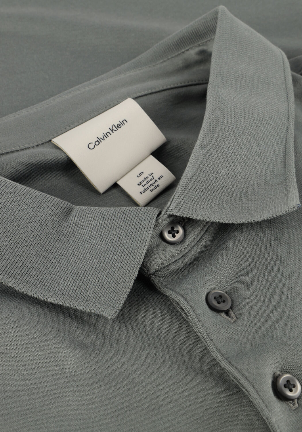 Graue CALVIN KLEIN Polo-Shirt SS SUPIMA CHEST EMB - large