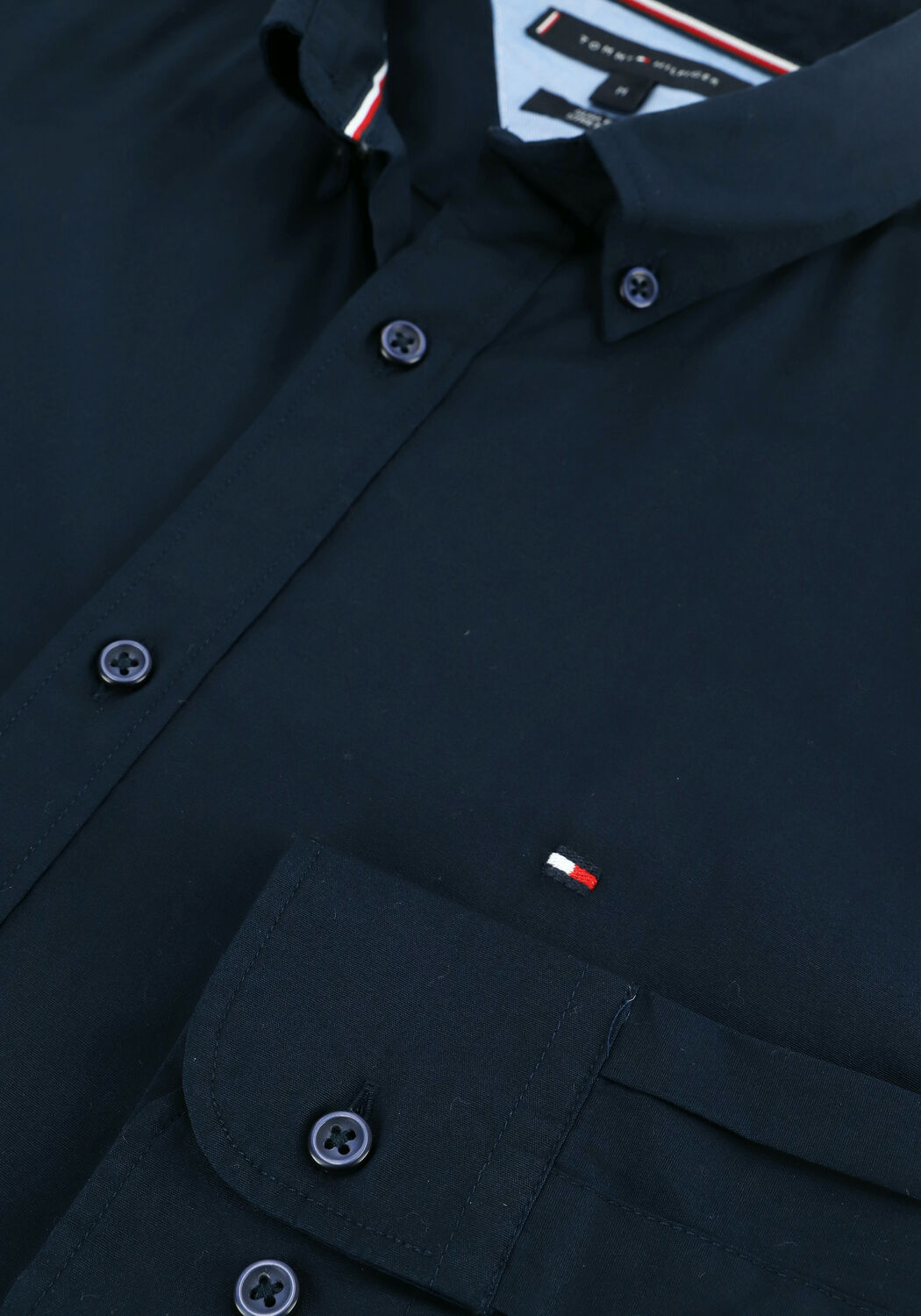 Blaue TOMMY HILFIGER Casual-Oberhemd CORE STRETCH SLIM POPLIN SHIRT - large