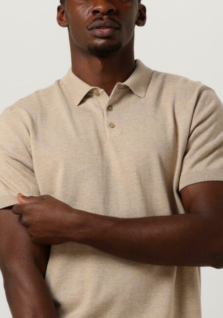 Beige SELECTED HOMME Polo-Shirt SLHBERG SS KNIT POLO NOOS - large