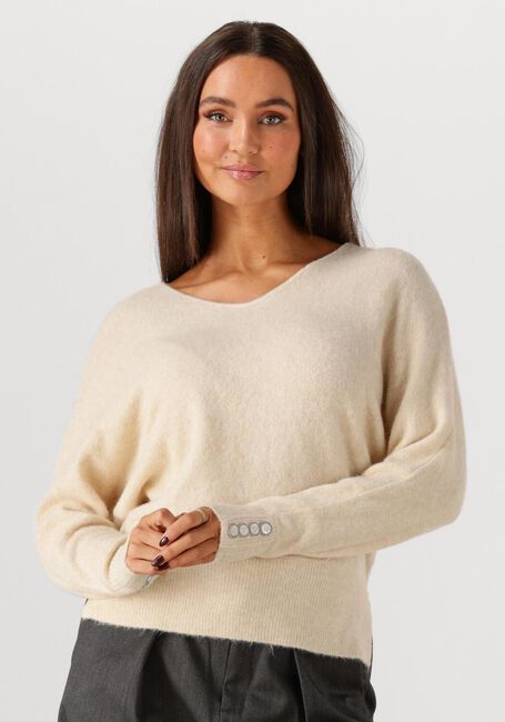Creme SUMMUM Pullover OVERSIZED SWEATER WOOL ELASTANE BLEND KNIT - large