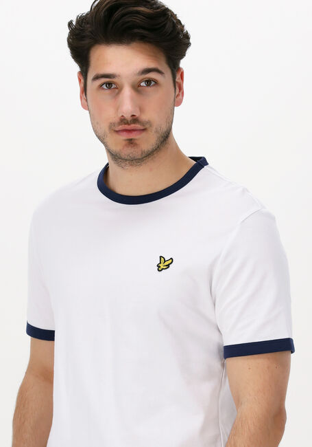 Weiße LYLE & SCOTT T-shirt RINGER T-SHIRT - large