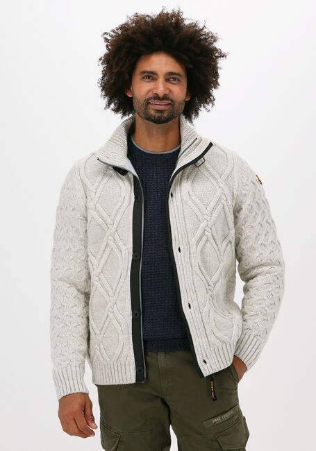 Hellgrau PME LEGEND Strickjacke ZIP JACKET COTTON KNIT MIXED Y - large