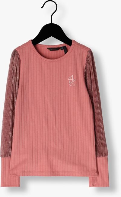Rosane NONO  KISJA GIRLS RIB JERSEY TOP WITH CONTRAST SLEEVES PINK - large