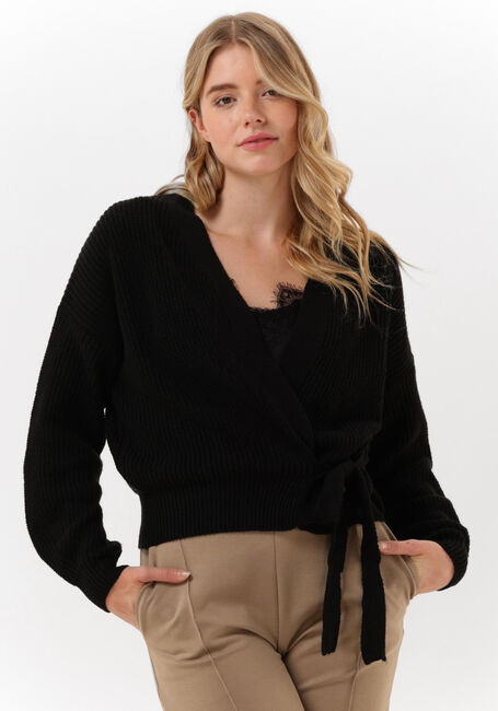 Schwarze SIMPLE Strickjacke ROSEY KNIT-ECO-COT-22-3 - large
