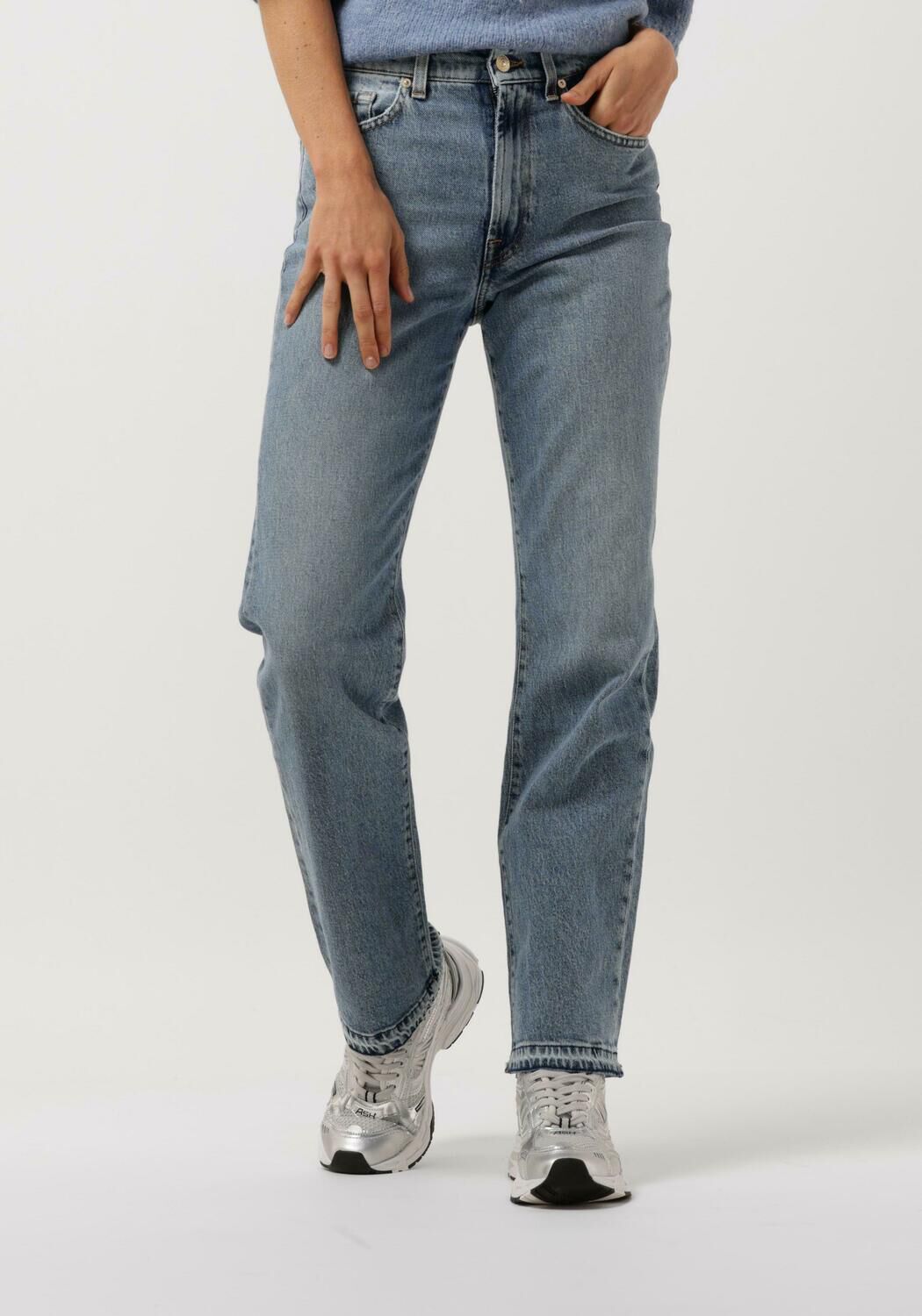 blaue 7 for all mankind straight leg jeans tall logan strovepipe higher with unrolled hem