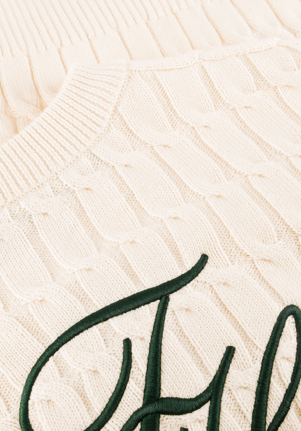 Creme TOMMY HILFIGER Top TEXTURED GRAPHIC C-NK LS SWT - large