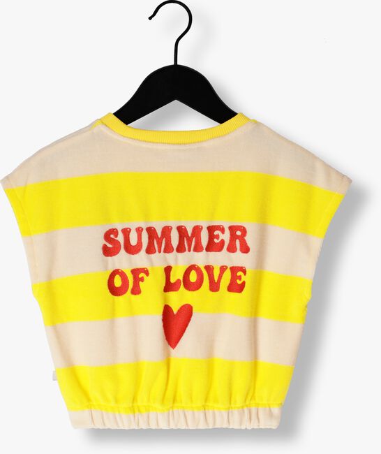 Gelbe CARLIJNQ Top STRIPES YELLOW - BALLOON TOP WITH EMBROIDERY - large