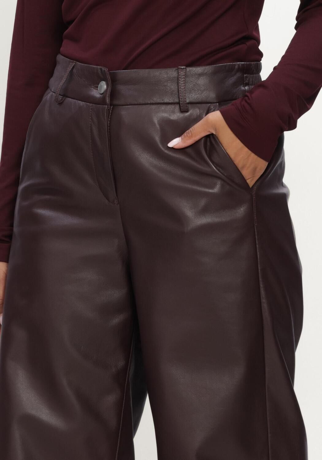 Bordeaux STUDIO AR Weite Hose DAVINA SHEEP SOFT WAXED - large