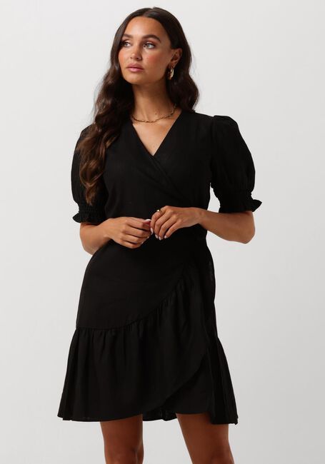 Schwarze Y.A.S. Minikleid YASFLAXY SS WRAP DRESS - large