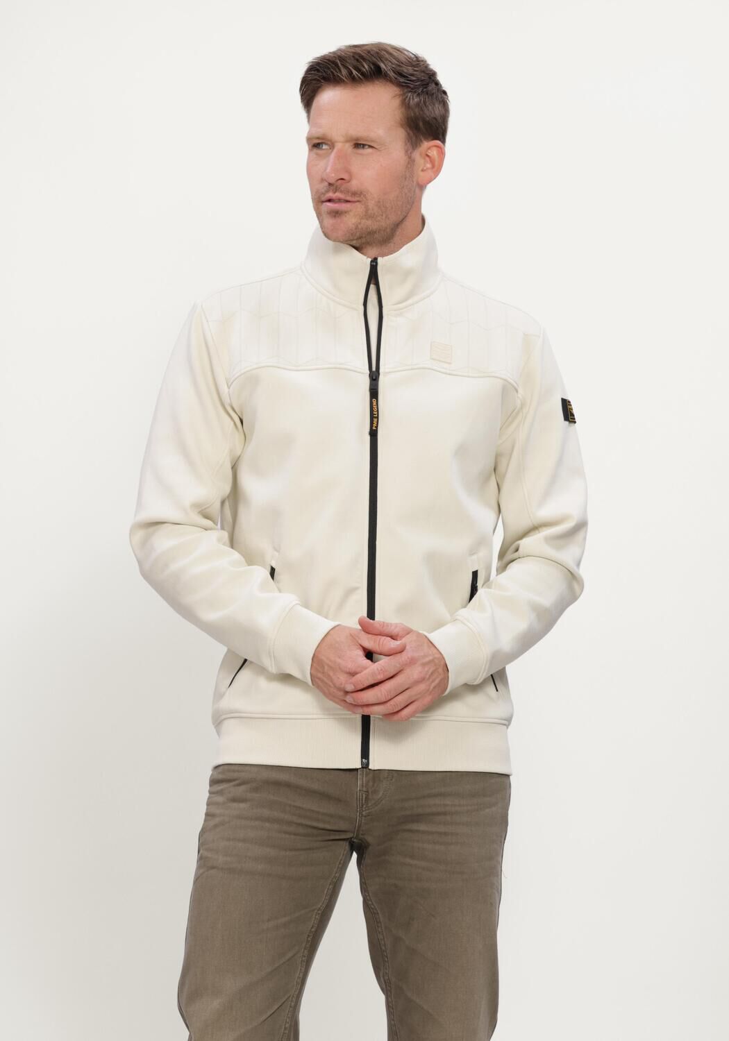 Ecru PME LEGEND Sweatshirt ZIP JACKET INTERLOCK SWEAT - large