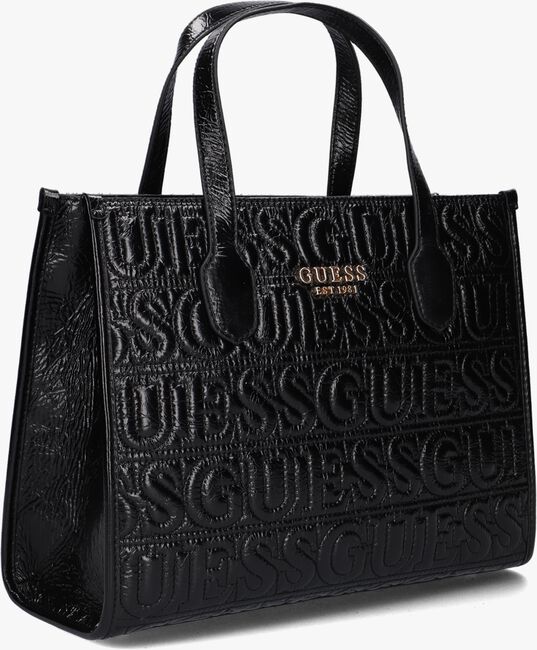Schwarze GUESS Handtasche SILVANA 2 COMPARTMENT TOTE - large