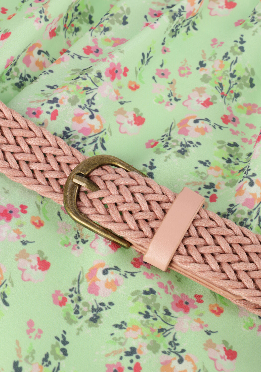 Gr&uuml;ne NONO Minikleid MAAN FLORAL WIDE DRESS + BELT - large