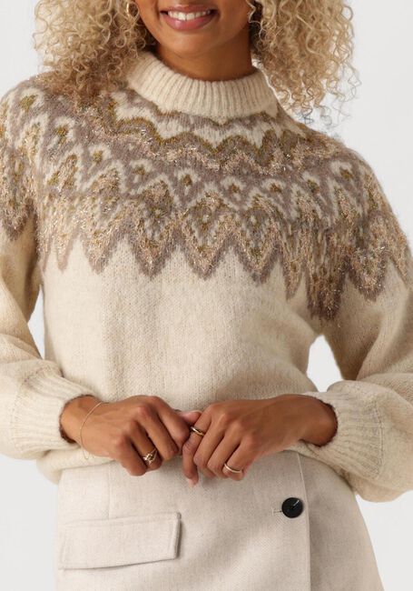 Beige Y.A.S. Pullover YASELA LS SHIMMER KNIT PULLOVER - large