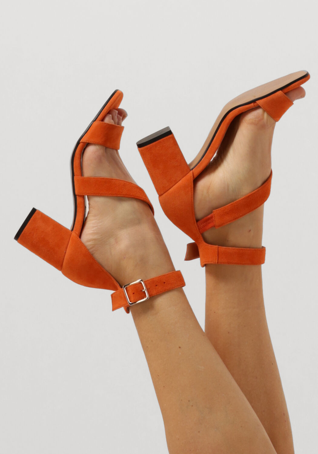 Orangene NOTRE-V Sandaletten mit Absatz 16036 - large