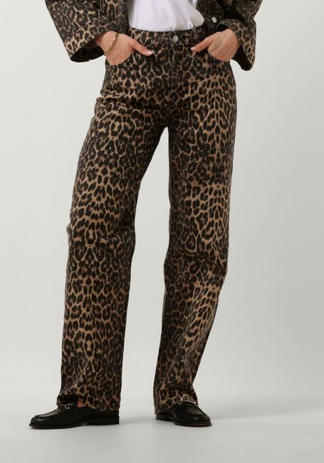 Braune NEO NOIR  SIMONA LEOPARD PANTS - large