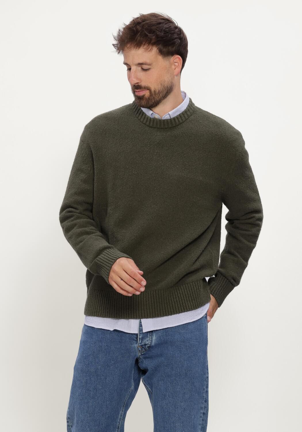 Dunkelblau SELECTED MEN Pullover SLHALEX LS KNIT CREW NECK NOOS - large