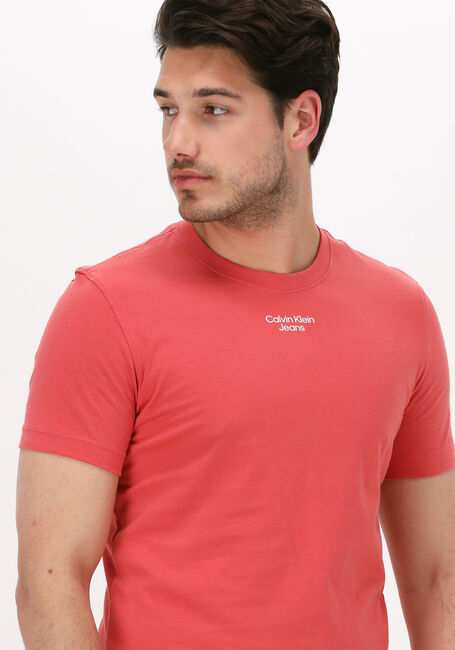 Orangene CALVIN KLEIN T-shirt STACKED LOGO TEE - large