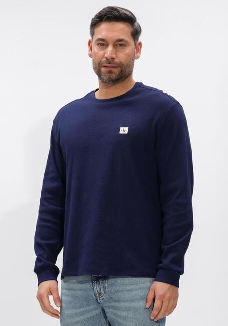 Dunkelblau CALVIN KLEIN Pullover LS WAFFLE BADGE CREWNK TEE - large