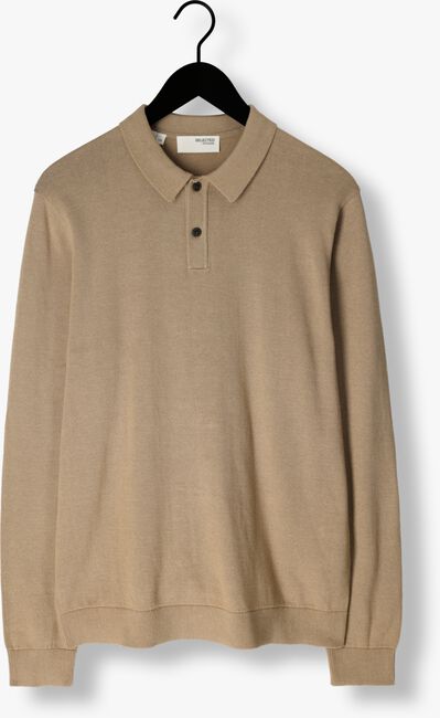 Sand SELECTED HOMME Pullover SLHREG-DAN KNIT LS POLO O - large