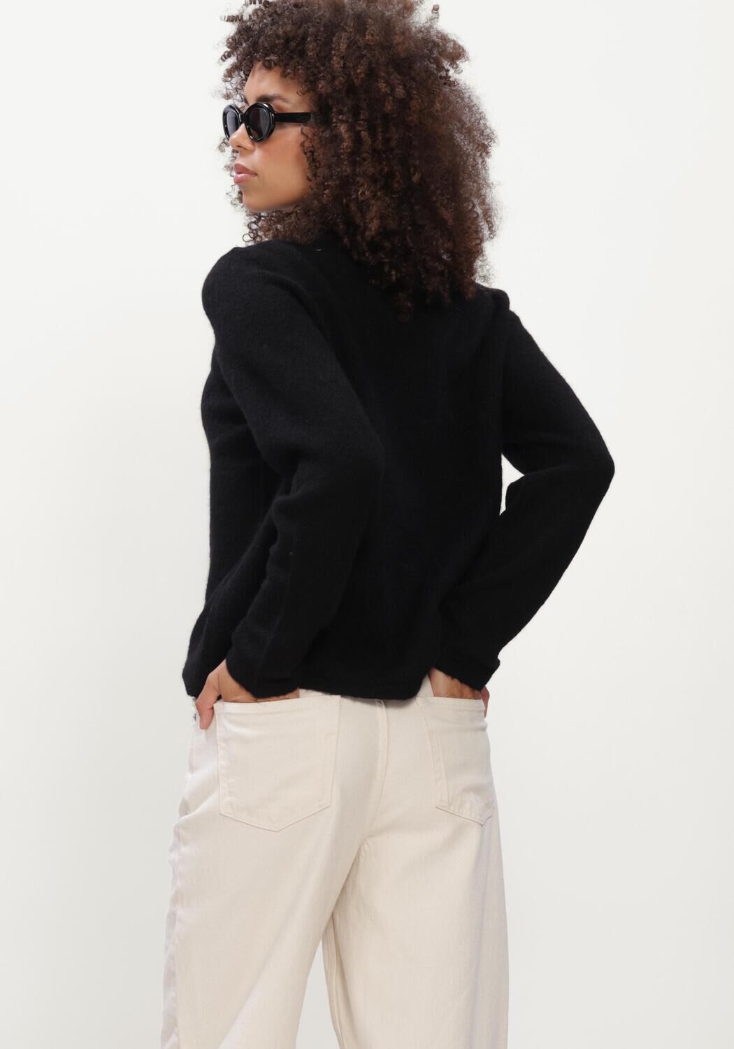 Schwarze SELECTED WOMEN Pullover SLWLULU NEW LS KNIT O-NECK - large