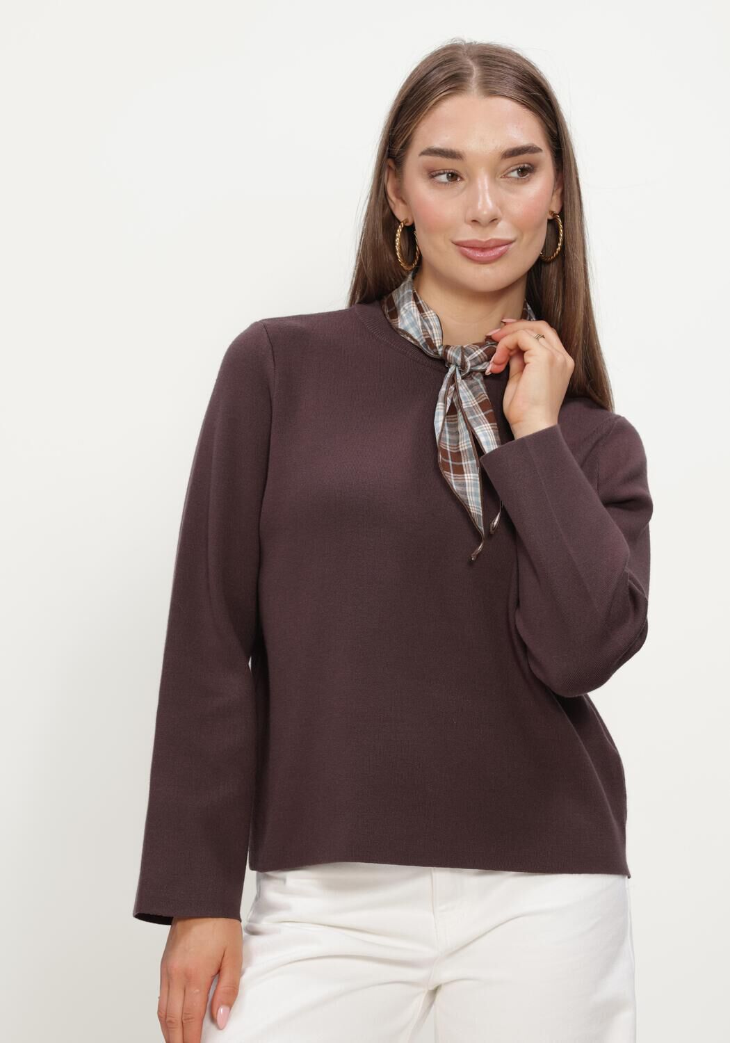 Braune OBJECT Pullover OBJREYNARD O-NECK PULLOVER - large