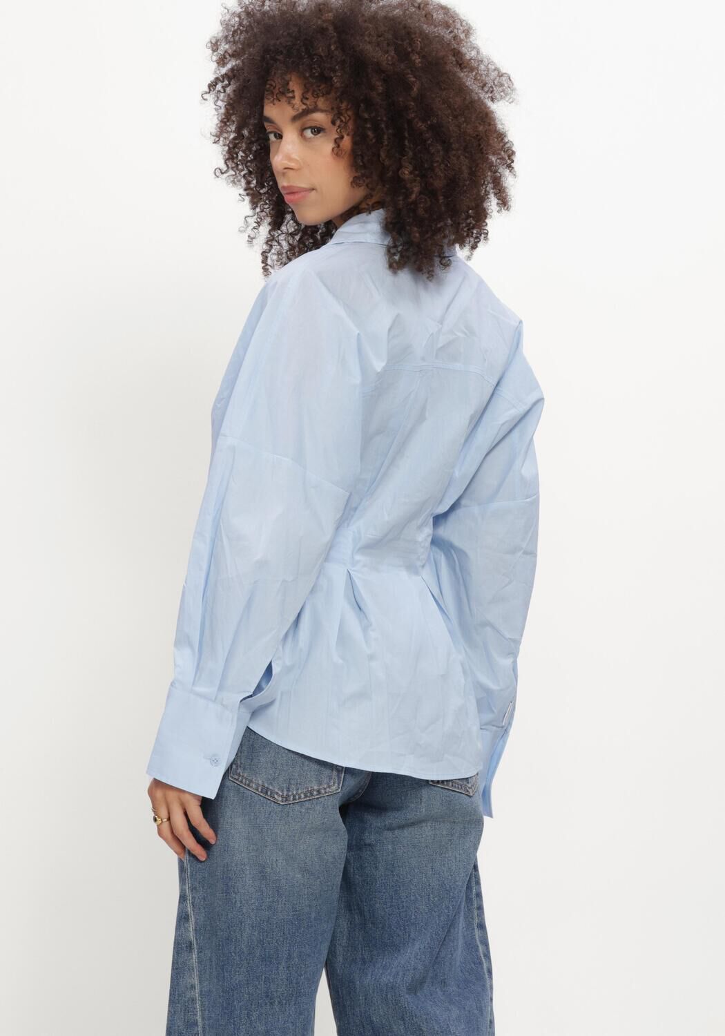 Hellblau CATWALK JUNKIE Blusen BLOUSE WITH WAIST PLEATS - large