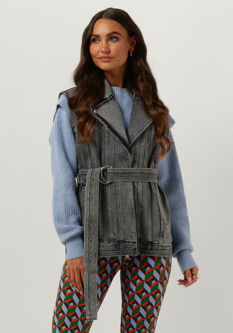 Graue COLOURFUL REBEL Gilet YALOU DENIM GILET - large