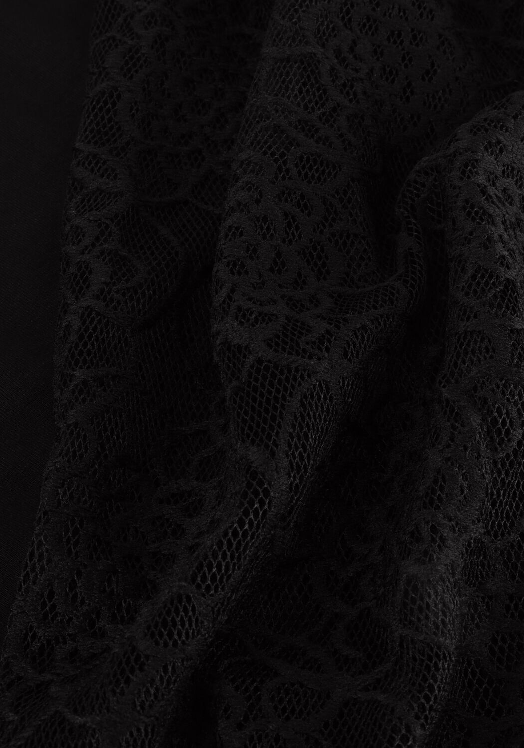 Schwarze JANSEN AMSTERDAM Blusen V107 TOP WITH LACE SLEEVES AND TURTLE NECK - large