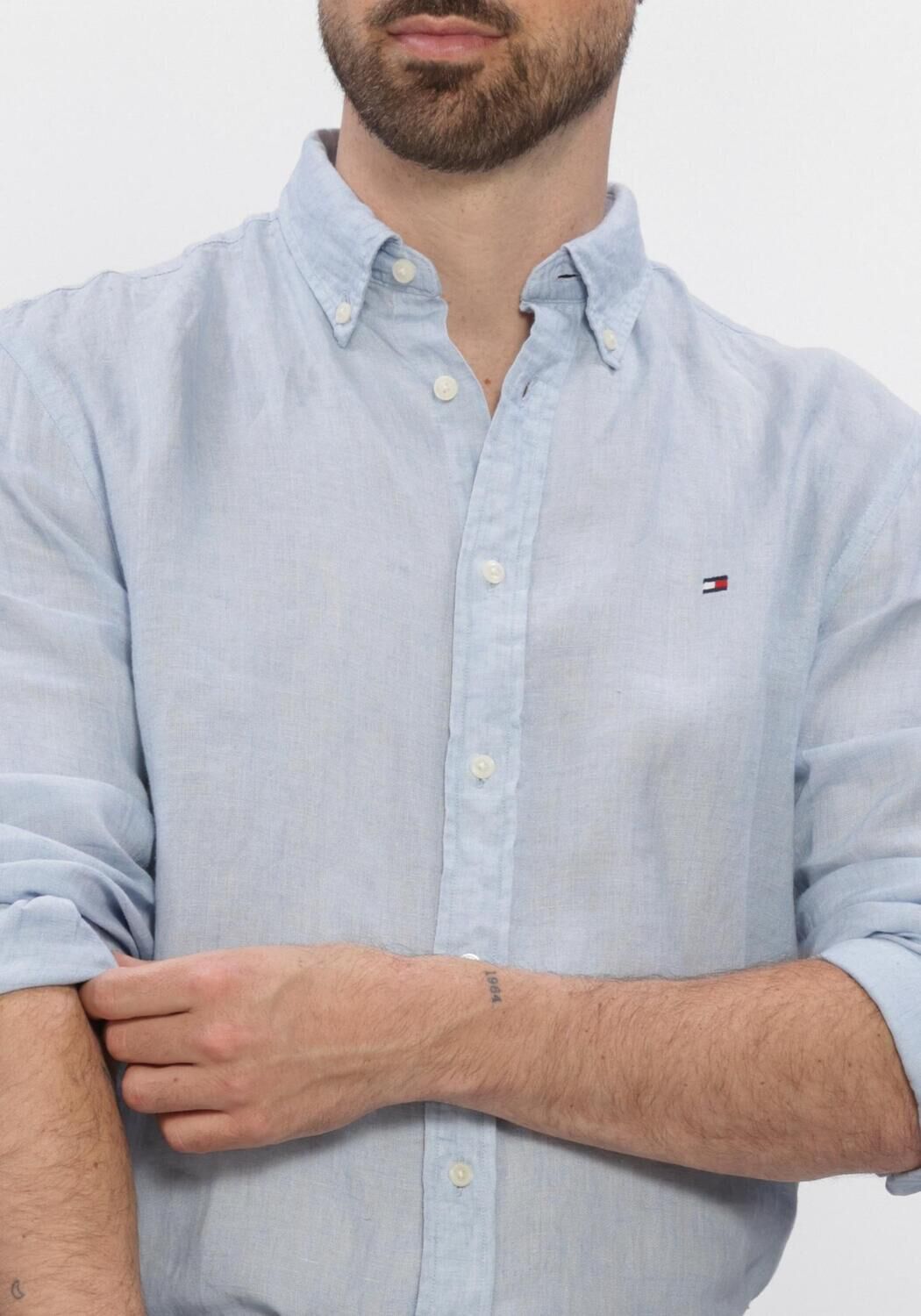 Hellblau TOMMY HILFIGER Casual-Oberhemd PIGMENT DYED LI SOLID RF SHIRT - large