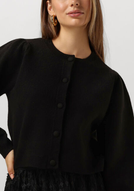 Schwarze SUMMUM Strickjacke KNITTED CARDIGAN LEOPARD JACQUARD KNIT - large