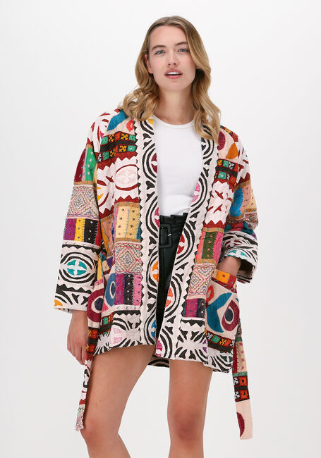 Mehrfarbige/Bunte SISSEL EDELBO Kimono MARRAKESH MULTI PATCH WORK JAC - large