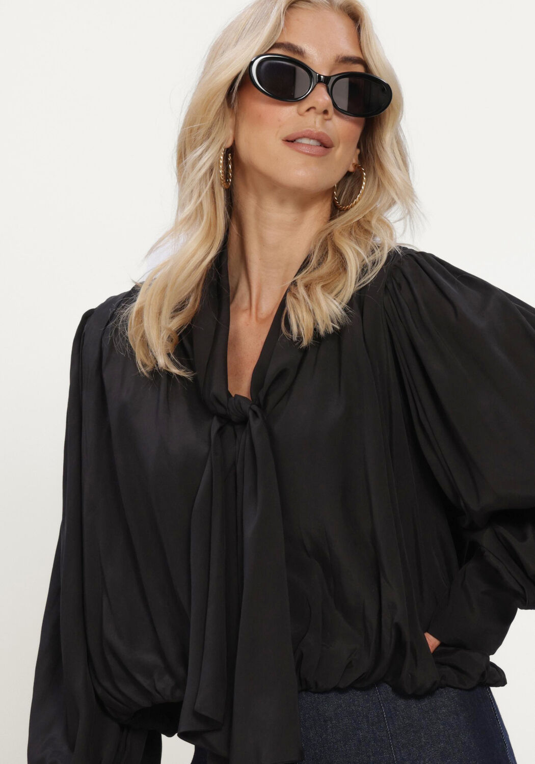 Schwarze COPENHAGEN MUSE Blusen CMLAURA-BLOUSE - large