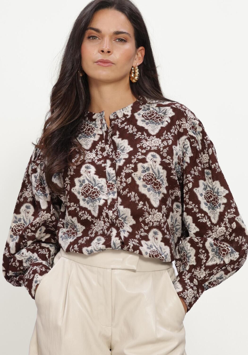 Braune ANTIK BATIK Blusen IRENE BLOUSE - large