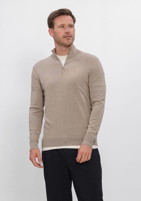 Beige PROFUOMO Pullover HALF ZIP LUXURY BASIC - large