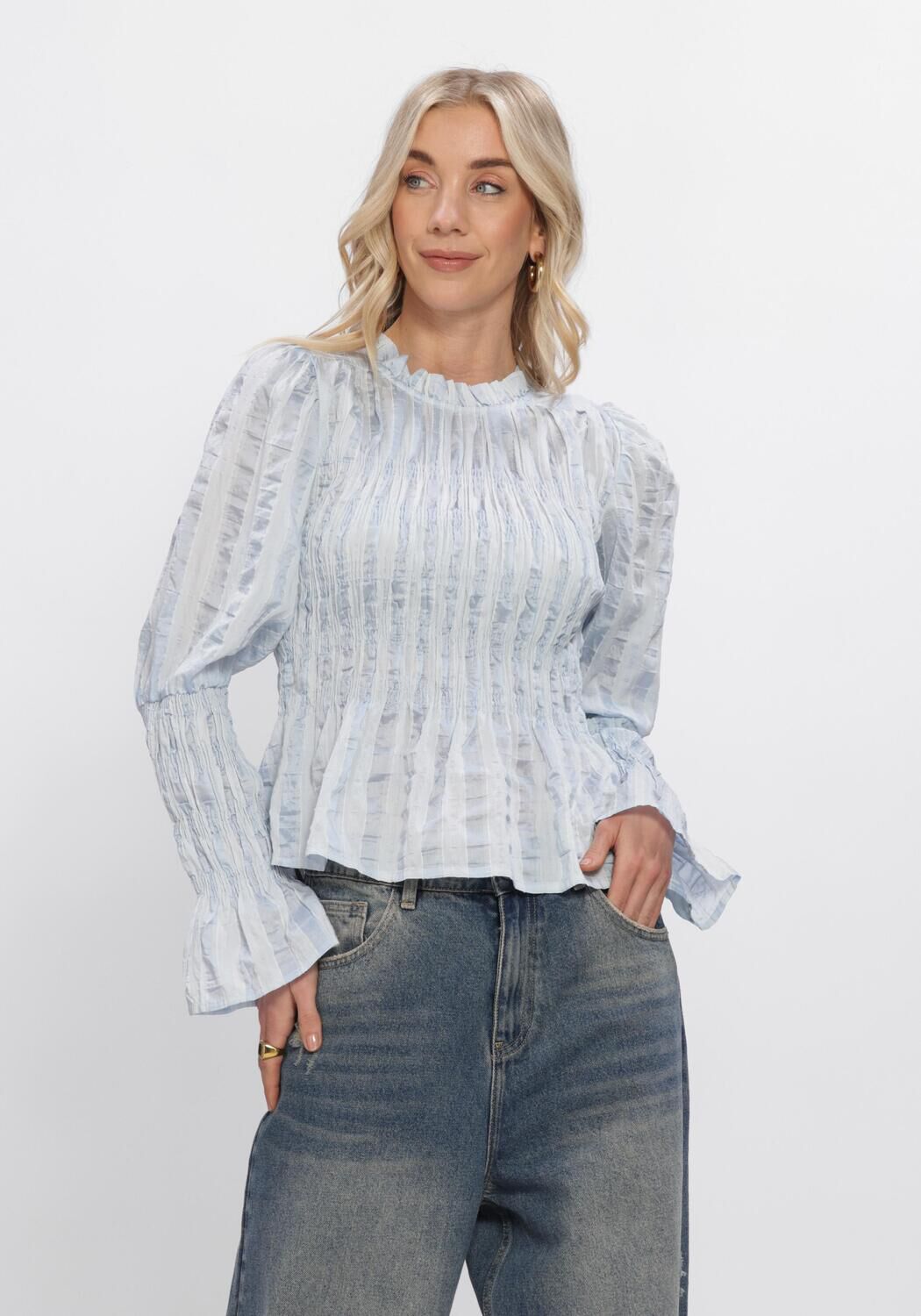 Blaue Y.A.S. Blusen YASRAVA LS SMOCK TOP - large