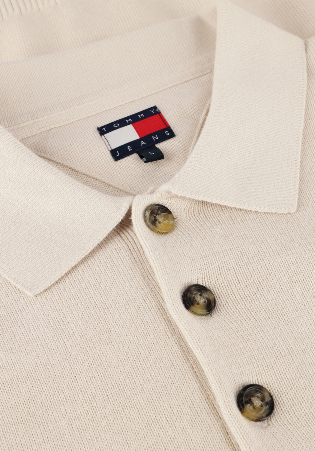 Beige TOMMY JEANS Polo-Shirt TJM SLIM ESSENTIAL POLO SWEATER - large