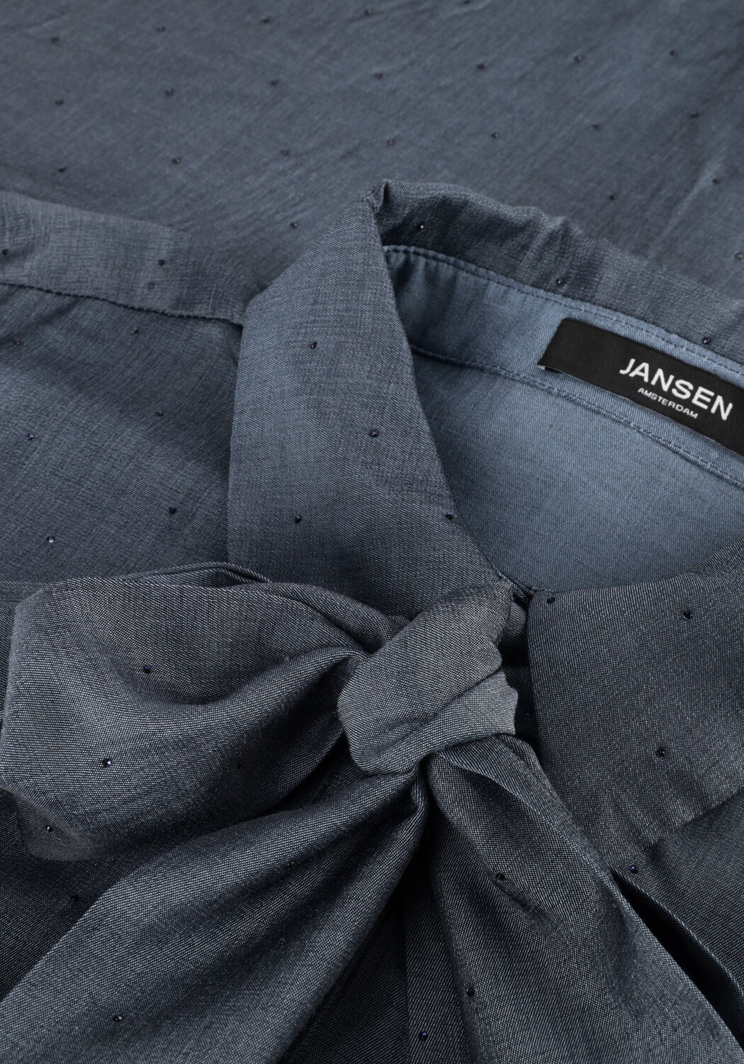 Dunkelblau JANSEN AMSTERDAM Blusen ESS BLOUSE SR 737 NECKTIE - large