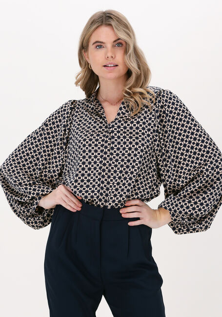 Dunkelblau NEO NOIR Blusen NANI SQUARE MIX BLOUSE - large