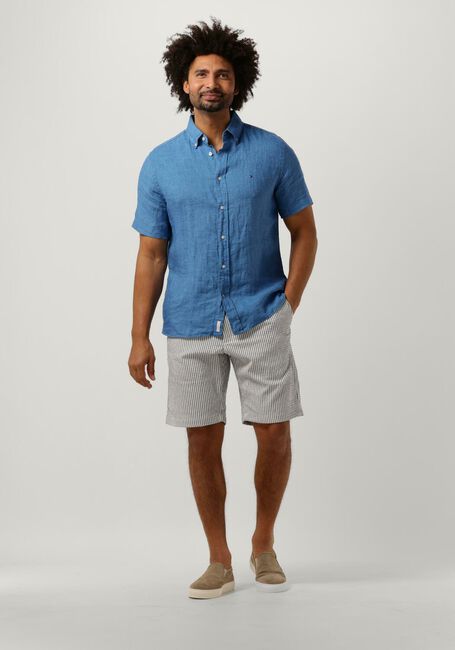 Blaue TOMMY HILFIGER Casual-Oberhemd PIGMENT DYED LINEN RF SHIRT S/S - large